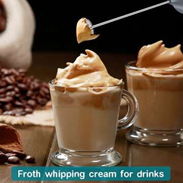 Cincred Milk Frother Electric, Battery Operated Handheld Frother for Coffee, Mini Whisk, Foam Maker and Drink Mixer for Latte, Cappuccino, Frappe, and Hot Chocolate (Gray)