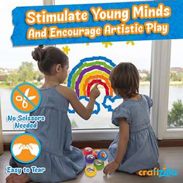 Craftzilla Colored Masking Tape – 6 Roll Multi Pack – 10 Yards x 1 Inch Each Colorful Craft Tape for Arts & Crafts, Labeling and Color-Coding