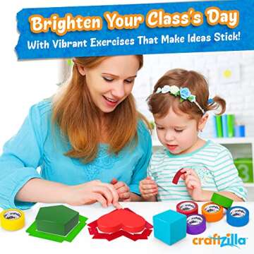 Craftzilla Colored Masking Tape – 6 Roll Multi Pack – 10 Yards x 1 Inch Each Colorful Craft Tape for Arts & Crafts, Labeling and Color-Coding