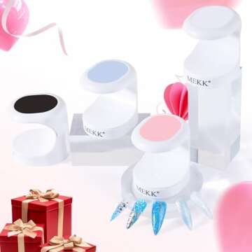 MEKK Mini UV Light for Gel Nails UV Light for Nails Innovative One Finger UV LED Nail Lamp 16W UV Na...