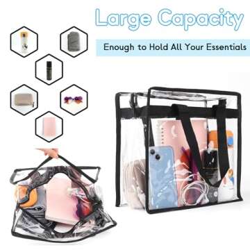 Hoiny Clear Stadium Approved Tote Bag for Events