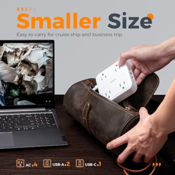 Surge Protector Power Strip with 4 Outlets & 3 USB Ports