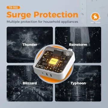 Surge Protector Power Strip with 4 Outlets & 3 USB Ports