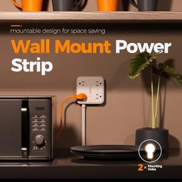 Surge Protector Power Strip with 4 Outlets & 3 USB Ports