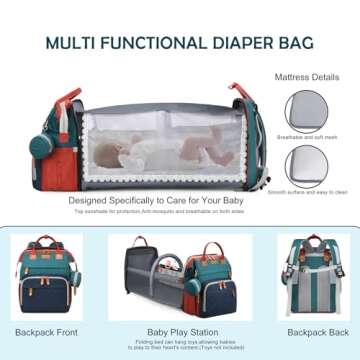 CESAILT Diaper Bag Backpack - Premium Waterproof Baby Bag
