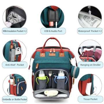 CESAILT Diaper Bag Backpack - Premium Waterproof Baby Bag