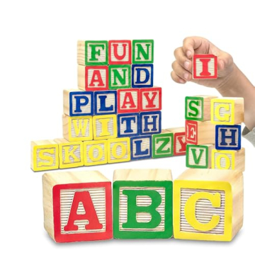 Skoolzy Wooden ABC Blocks for Toddlers Learning Fun