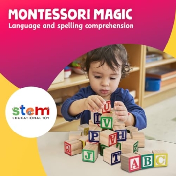 Skoolzy Wooden ABC Blocks for Toddlers Learning Fun