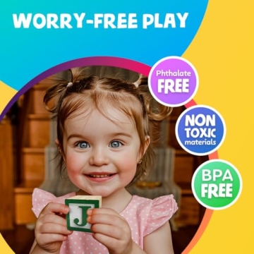 Skoolzy Wooden ABC Blocks for Toddlers Learning Fun