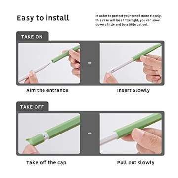 3 Pack Cute Ear Case Silicone Skin Cover Compatible with Apple Pencil 2nd Generation Accessories Compatible with iPad Pro 11 12.9 inch(White, Orange,Green)