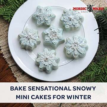 Nordic Ware Frozen Snowflake Cakelet Pan - Perfect for Festive Baking