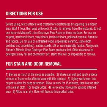 Nature's Miracle Urine Destroyer Plus for Cats, Enzymatic Formula for Severe Cat Urine Stains, 17.5 oz