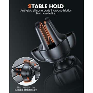 APPS2Car 2 Pack Magnetic Phone Car Mount, Car Phone Holder Mount Magnetic, Built in 6 Strong Magnets, Air Vent Cell Phone Holder for Car with Adjustable Secure Tightening System