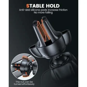 APPS2Car 2 Pack Magnetic Phone Car Mount, Car Phone Holder Mount Magnetic, Built in 6 Strong Magnets, Air Vent Cell Phone Holder for Car with Adjustable Secure Tightening System