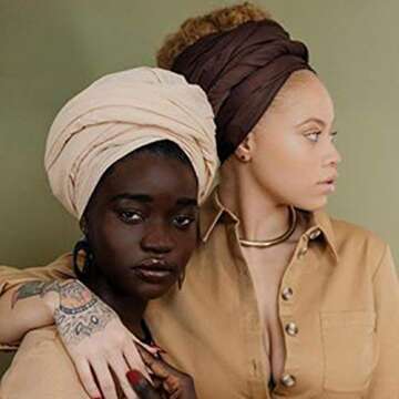 Harewom Brown Head Scarf Turbans for Women Dreadlocks Long Hair Stretchy Hijab Jersey Headbands for Muslim Old Woman