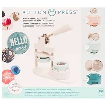 We R Memory Keepers, Button Press Bundle, Includes Button Press, Small, Medium, Large Press Insert a...
