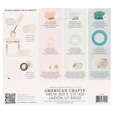 We R Memory Keepers, Button Press Bundle, Includes Button Press, Small, Medium, Large Press Insert and Cutting Insert, 30 Buttons, 30 Foam Stickers, Make Pins, Buttons, Badges, Keychains and More