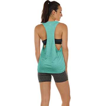 icyzone Workout Tank Tops for Women - Running Muscle Tank Sport Exercise Gym Yoga Tops Athletic Shirts(Pack of 3) (S, Charcoal/Burgundy/Mint)