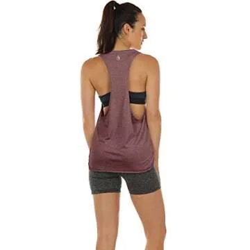 icyzone Workout Tank Tops for Women - Running Muscle Tank Sport Exercise Gym Yoga Tops Athletic Shirts(Pack of 3) (S, Charcoal/Burgundy/Mint)
