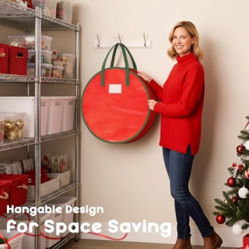 Criusia Wreath Storage Container for Holiday Decorations