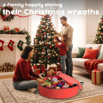 Criusia Wreath Storage Container for Holiday Decorations