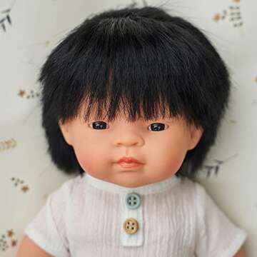 Miniland Educational 15'' Asian Baby Doll - Perfect for Nurturing Play