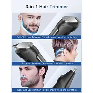 RICAF Beard Trimmer Hair Clipper for Men, 13 Piece Men’s Grooming Kit with Cordless Rechargeable H...
