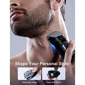 RICAF Beard Trimmer Hair Clipper for Men, 13 Piece Men’s Grooming Kit with Cordless Rechargeable Hair & Nose Trimmer Electric Shaver, Stainless Steel Blades for Painless Facial & Body Hair Removal