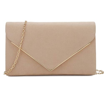 Charming Tailor Faux Suede Clutch Bag - Elegant Evening Purse for Weddings and Events