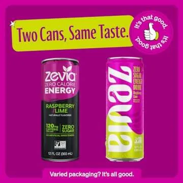 Zevia Zero Sugar Energy Drink Raspberry Lime 12 oz 12-Pack