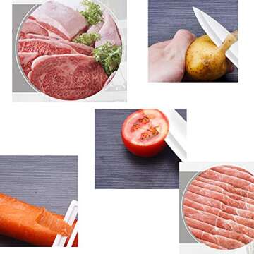 MOSINE Kitchen Ceramic Knife Set - Super Sharp knife Set including 6" Chef Knife, 5" Slicing Knife, 4" Utility Knife, 3" Paring Knife, 1'' Peeler and Acrylic Block