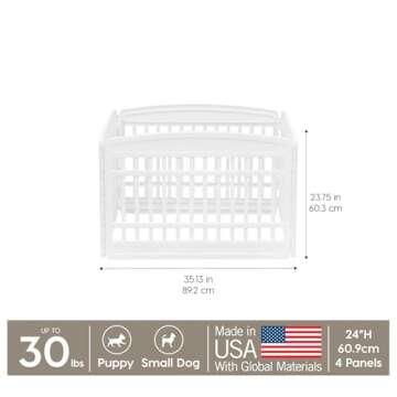 IRIS USA 24" Dog Playpen, 4-Panel Pet Playpen, Puppy Playpen, Indoor/Outdoor Dog Pen, 35 x 35 x 24, ...
