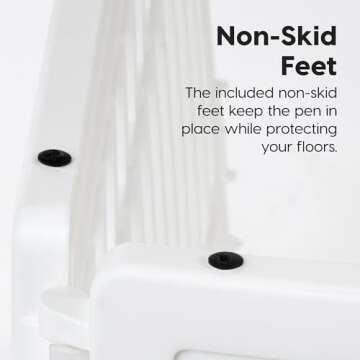 IRIS USA 24" Dog Playpen, 4-Panel Pet Playpen, Puppy Playpen, Indoor/Outdoor Dog Pen, 35 x 35 x 24, Foldable, Fold It Down, Easy Storing, Customizable, White