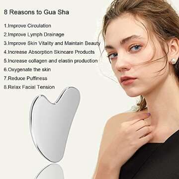 Ditind Gua Sha, Gua Sha Facial Tools, Stainless Steel Guasha Tool for Facial and Body SPA, Guasha Ma...