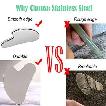 Ditind Gua Sha, Gua Sha Facial Tools, Stainless Steel Guasha Tool for Facial and Body SPA, Guasha Massage for Toxins Prevents Wrinkles and Body SPA Acupuncture Therapy