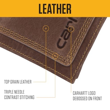 Carhartt Rugged Leather Triple Stitch Wallets - Durable