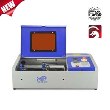 Monport 40W 2.0 Laser Engraver (8" X 12"), Lightburn Compatible CO2 Laser Engraver & Cutter with Adj...