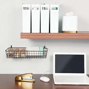 mDesign Desk Office Magazine & File Folder Organizer - White
