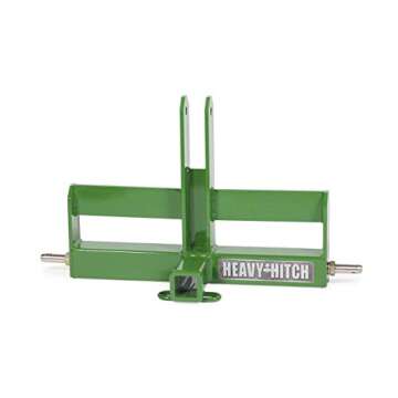 Category 1, 3 Point Hitch Receiver Drawbar with Suitcase Weight Bracket - Standard Duty, Green