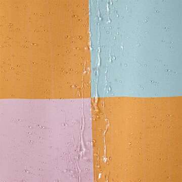 RoomTalks Multicolored Checkered Retro Fabric Shower Curtain for Bathroom Extra Long 84 Inches Length, Bright Rainbow Colorful Modern Simple Groovy Aesthetic Shower Curtain Set with Hooks