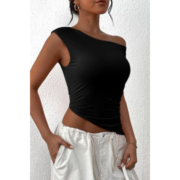 PRETTYGARDEN Off Shoulder Crop Top for Women Summer