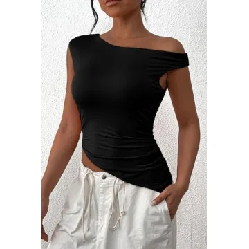 PRETTYGARDEN Off Shoulder Crop Top for Women Summer
