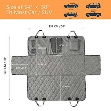 Hanjo Pets Car Dog Cover - Multi-Functional Waterproof Seat Cover with Mesh Window