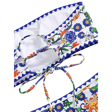 ZAFUL Strapless Textured Bandeau Bikini for Women