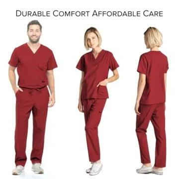 Dagacci Unisex Scrub Set in Burgundy - Small Size