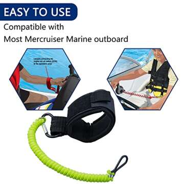 Premium 8M0092850 Boat Kill Switch Lanyard - Safety Cord for Mercruiser Marine
