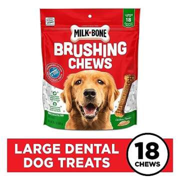 Milk-Bone Brushing Chews for Large Dogs 18 Dental Treats