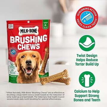 Milk-Bone Brushing Chews for Large Dogs 18 Dental Treats