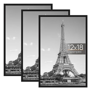 Upsimples 12x18 Black Picture Frame 3 Pack - Stylish & Durable
