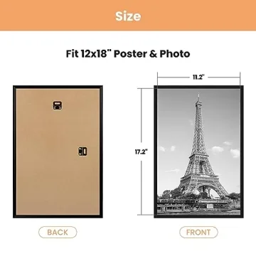 Upsimples 12x18 Black Picture Frame 3 Pack - Stylish & Durable